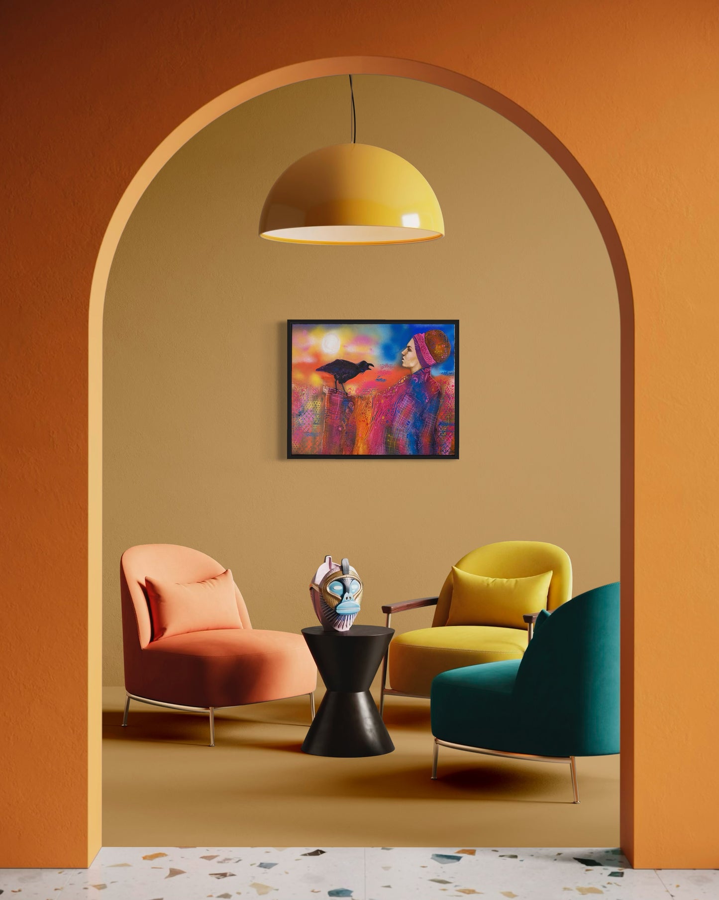 Elemental Collection - Air - The Message - Oil and Acrylic on board A1 - (Currently on loan to Barnsley Civic)