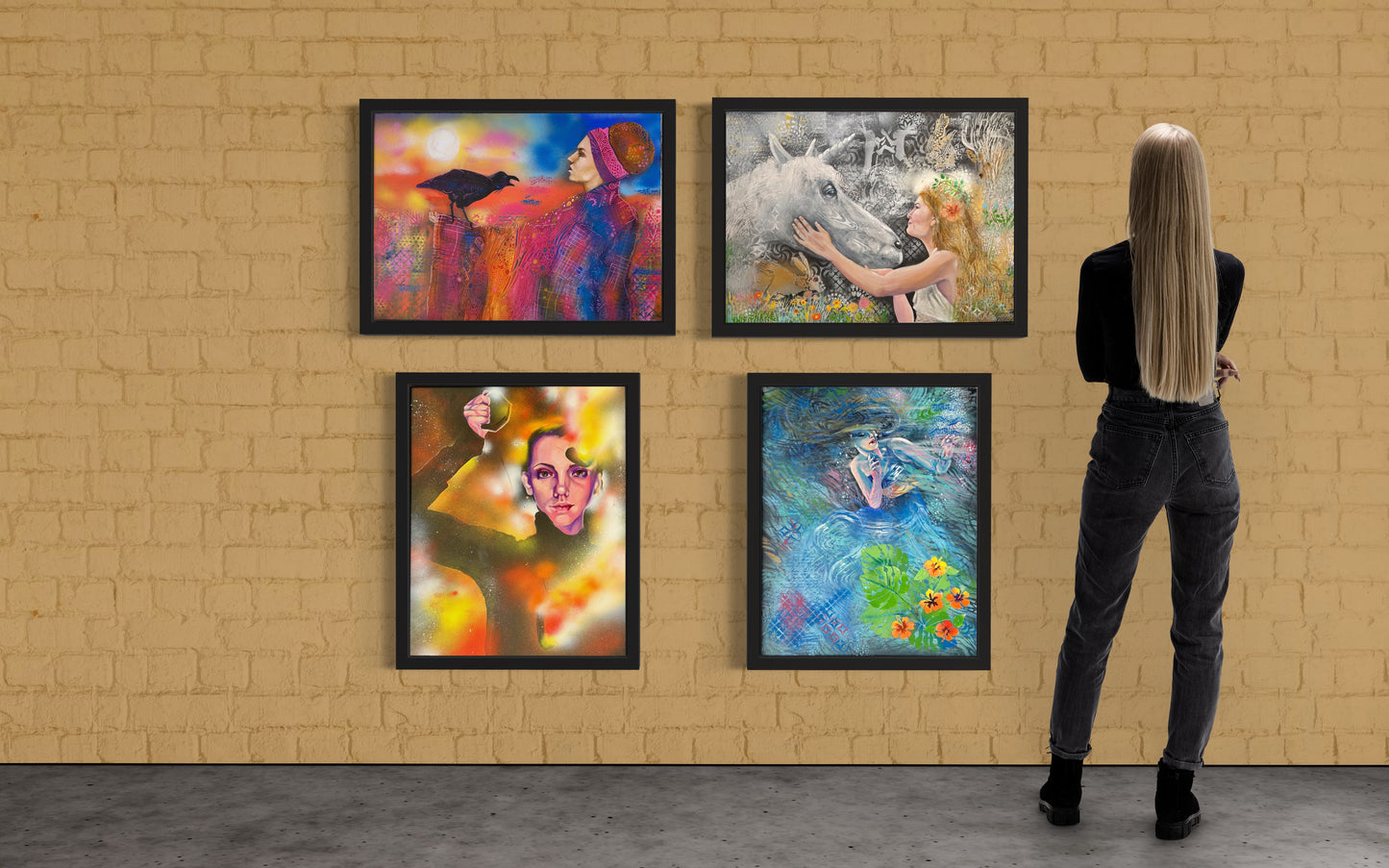 Elemental Collection - Air - The Message - Oil and Acrylic on board A1 - (Currently on loan to Barnsley Civic)